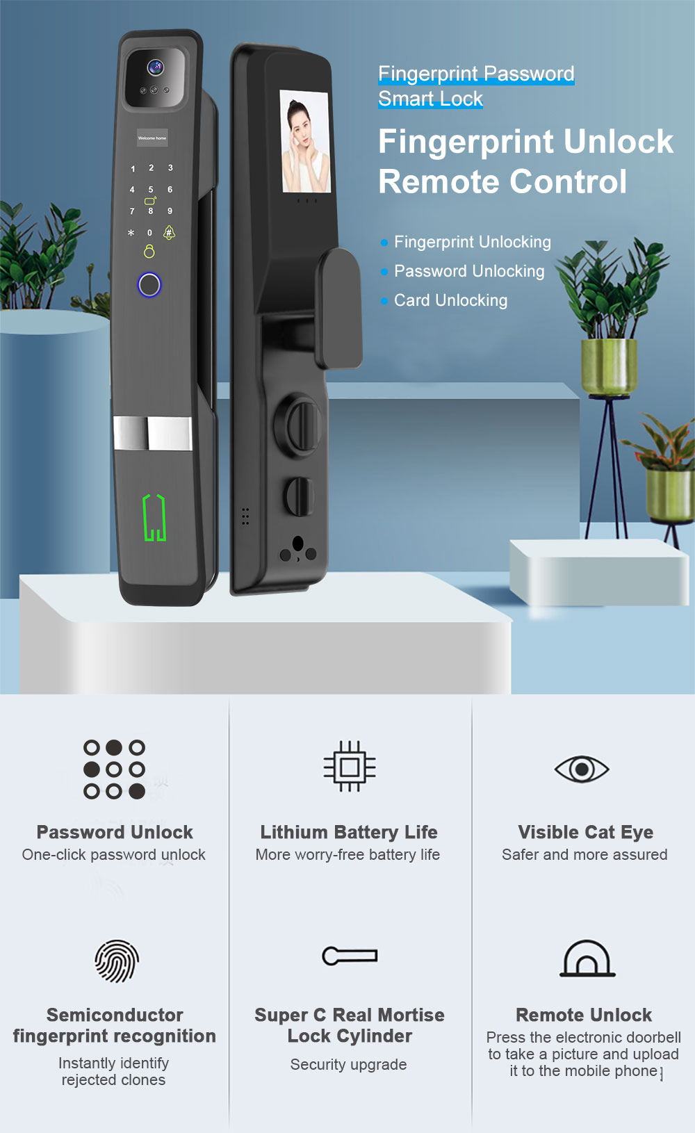 Tuya Wifi Fingerprint 3D Face  - Wifi Doorbell Camera review and price