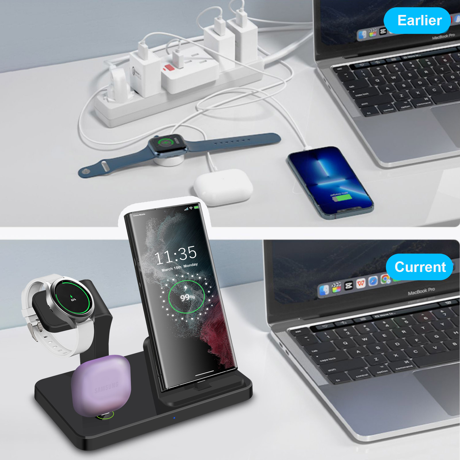 Desk 3 in 1 Type C Port Wirele - Smart Home Office review and price