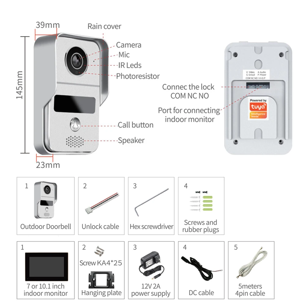 Door Intercom Doorbell, 10.1 I - Wifi Doorbell Camera review and price